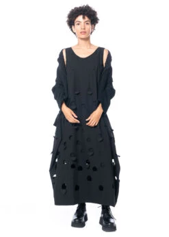 KEDZIOREK, Lässiges Maxikleid Mit Raffinierten Runden Cut-Outs 4974 -Kleider Geschaft 4974 36 9