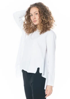 PLUSLAVIE PLÜ, Shirt Mit Zipfeligem Saum A BIG SHIRT In Weiß -Kleider Geschaft 5015