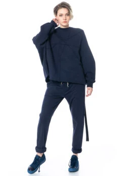 DRKSHDW By Rick Owens, Bequeme Baumwollhose Mit Kordelzug -Kleider Geschaft 6329 indigo m. 6235