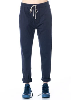 DRKSHDW By Rick Owens, Bequeme Baumwollhose Mit Kordelzug -Kleider Geschaft 6329 indigo m. 6235 4