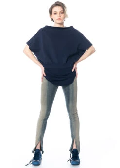 DRKSHDW By Rick Owens, Schmale Leggings Mit Frontschlitzen Aus Stretch-Baumwollmischung -Kleider Geschaft 8317 gr. l m. 8243 4