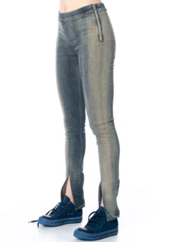 DRKSHDW By Rick Owens, Schmale Leggings Mit Frontschlitzen Aus Stretch-Baumwollmischung -Kleider Geschaft 8317 gr. l m. 8243 6