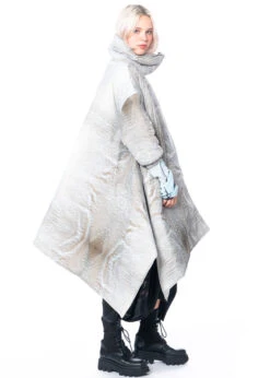 BARBARA BOLOGNA, Weiter Asymmetrischer Wattierter Mantel -Kleider Geschaft algs 16pd 12 1