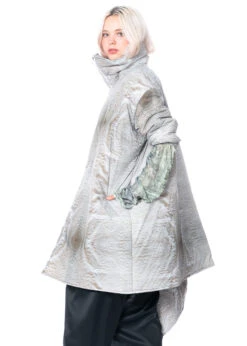 BARBARA BOLOGNA, Weiter Asymmetrischer Wattierter Mantel -Kleider Geschaft algs 16pd 8