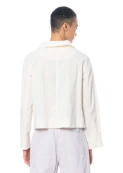 Annette Görtz, Leichte Sommerjacke Beja Mit Kragen Aus Baumwoll-Leinen-Gemisch -Kleider Geschaft beja offwhite 38 4