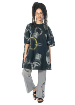 JNBY, Lange Und Lässige Bluse Mit Print -Kleider Geschaft blouse 5m5250400 6