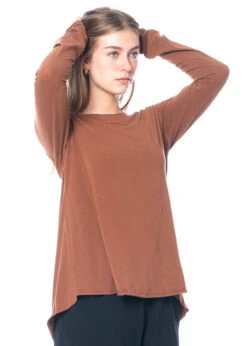 RUNDHOLZ  BLACK  LABEL, Locker Fallendes Baumwollshirt Mit Elasthan 2233470512 -Kleider Geschaft brick s 6