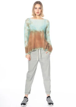 F Cashmere, Handgefertigter Braun Marmorierter Kaschmirpullover Bruco 12