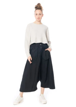 Studiob3, Hose Mit Tiefem Schritt Und Taschen Caruso -Kleider Geschaft caruso black 36 38 6