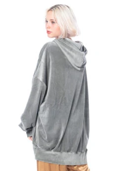 BARBARA BOLOGNA, Schimmernde Oversize-Sweatshirtjacke Grau -Kleider Geschaft cin 001zp grey n