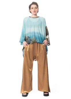 BARBARA BOLOGNA, Elegante Palazzo-Hose -Kleider Geschaft confr 41 gold m 7