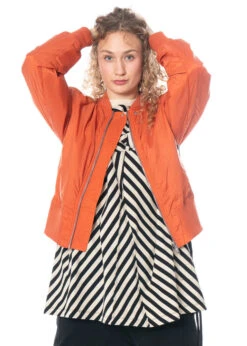 DRKSHDW By Rick Owens, Orange Bomberjacke -Kleider Geschaft ds01b7715 close up