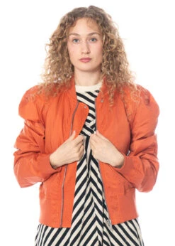 DRKSHDW By Rick Owens, Orange Bomberjacke -Kleider Geschaft ds01b7715 close up 3