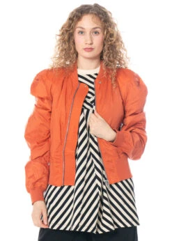 DRKSHDW By Rick Owens, Orange Bomberjacke -Kleider Geschaft ds01b7715 close up 4