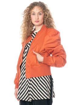 DRKSHDW By Rick Owens, Orange Bomberjacke -Kleider Geschaft ds01b7715 close up 6