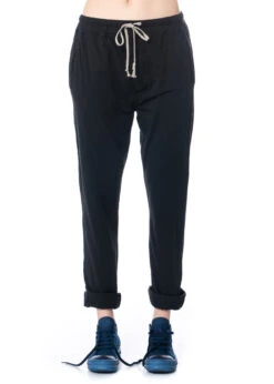 DRKSHDW By Rick Owens, Bequeme Baumwollhose Mit Kordelzug -Kleider Geschaft ds01c6329 black m 4 1