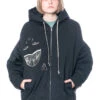 DRKSHDW By Rick Owens, Gefütterte Jacke Aus Baumwollgemisch Mit Reißverschluss Und Aufdruck -Kleider Geschaft ds02b4716 wovenpaddedjacket black 6