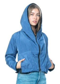 KIMONORAIN, Wendbare Und Wasserabweisende Jacke In Indigo -Kleider Geschaft e23 053 s475 indigo 5