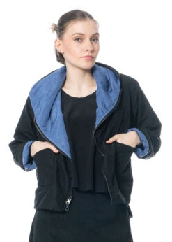 KIMONORAIN, Wendbare Und Wasserabweisende Jacke In Indigo -Kleider Geschaft e23 053 s475 indigo m 8