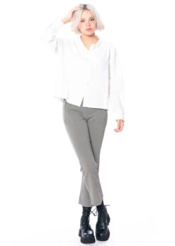 HENRY CHRIST, Leicht Verkürztes Hemd Aus Baumwollflanell