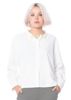 HENRY CHRIST, Leicht Verkürztes Hemd Aus Baumwollflanell -Kleider Geschaft f50l white 4