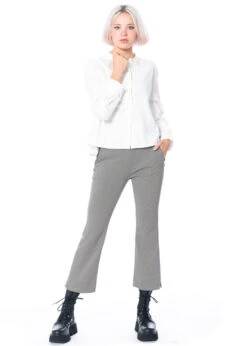 HENRY CHRIST, Leicht Verkürztes Hemd Aus Baumwollflanell -Kleider Geschaft f50l white 6