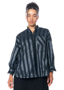 HIGH, Bluse GOSSIP Mit Längerer Rückseite -Kleider Geschaft gossip gestreift m. skirmish u. new order 3 1