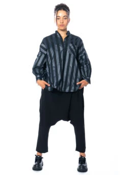 HIGH, Bluse GOSSIP Mit Längerer Rückseite -Kleider Geschaft gossip gestreift m. skirmish u. new order 1