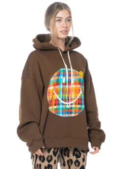JOSHUAS, Kapuzenpulli Mit Smiley Im Pixeldesign -Kleider Geschaft hoodie 10412 brown gr. m 0 71 m. hose 20003 4
