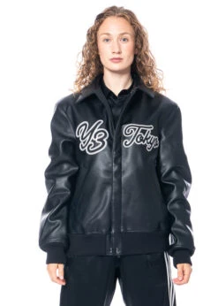 Adidas Y-3, Lederjacke Mit Y-3 Logo IQ2144 -Kleider Geschaft iq2144 in xs 12