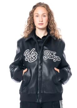 Adidas Y-3, Lederjacke Mit Y-3 Logo IQ2144 -Kleider Geschaft iq2144 in xs 13