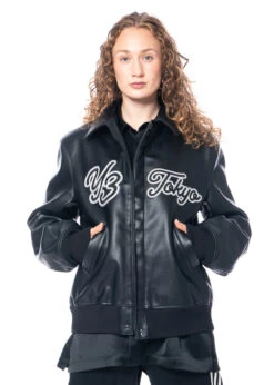 Adidas Y-3, Lederjacke Mit Y-3 Logo IQ2144 -Kleider Geschaft iq2144 in xs 3