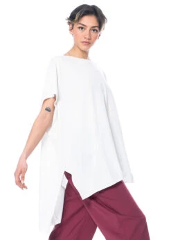 Knit Knit, Sommerliche Tunika Mit Längerem Rücken -Kleider Geschaft jel 57 gr. s bianco