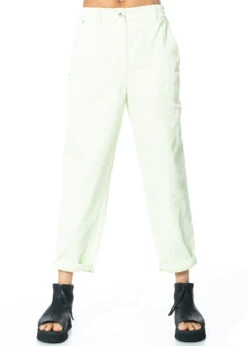 Annette Görtz, Leichte Sommerhose Jule Aus Baumwoll-Leinen-Gemisch -Kleider Geschaft jule 30 lime close up