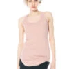 DRKSHDW By Rick Owens, Langes Tanktop Aus 100% Baumwolle -Kleider Geschaft knittop ds01c6101 fadedpink 2