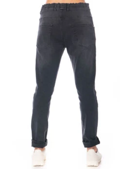 PLUSLAVIE PLÜ, A LONG JEANS Mit Kordelzug In Schwarz -Kleider Geschaft long jeans 1015 in s mit top 5016 11