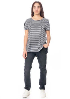 PLUSLAVIE PLÜ, A LONG JEANS Mit Kordelzug In Schwarz -Kleider Geschaft long jeans 1015 in s mit top 5016