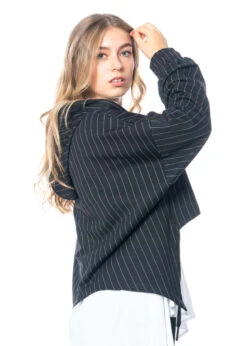 LA HAINE INSIDE US, Gestreifte Jacke Mit Kapuze 4M LW555 -Kleider Geschaft lw555 s 4