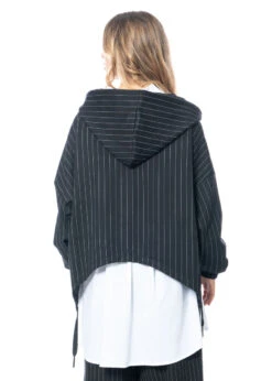 LA HAINE INSIDE US, Gestreifte Jacke Mit Kapuze 4M LW555 -Kleider Geschaft lw555 s 8