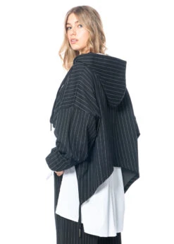 LA HAINE INSIDE US, Gestreifte Jacke Mit Kapuze 4M LW555 -Kleider Geschaft lw555 s 9