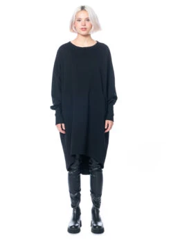 LA HAINE INSIDE US, Langes Schwarzes Kleid 4M LW557 -Kleider Geschaft lw557 black xs s