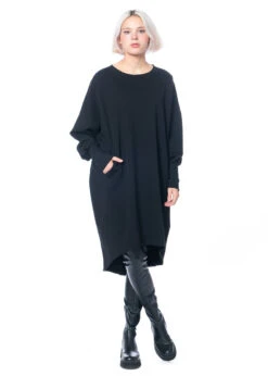 LA HAINE INSIDE US, Langes Schwarzes Kleid 4M LW557 -Kleider Geschaft lw557 black xs s 7