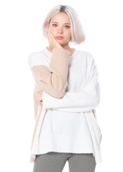 Knit Knit, Lockerer Pullover Mit Rundhalsausschnitt Madrid Latte Ecru -Kleider Geschaft madrid latte ecru 5