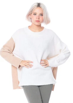 Knit Knit, Lockerer Pullover Mit Rundhalsausschnitt Madrid Latte Ecru -Kleider Geschaft madrid latte ecru 6