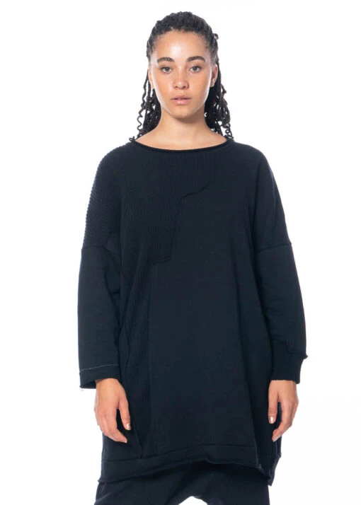 Studiob3, Kleid Mit Gerippten Teilen Motiya -Kleider Geschaft motiya small black 2