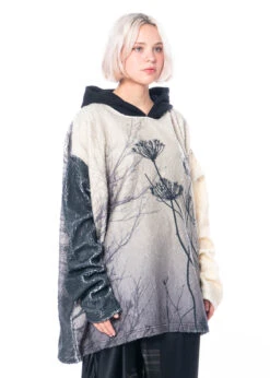 BARBARA BOLOGNA, Wattierter Oversize Kapuzenpullover Mit Print -Kleider Geschaft pile 101 os 2