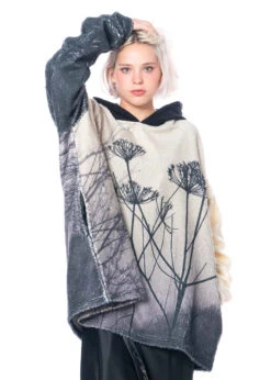 BARBARA BOLOGNA, Wattierter Oversize Kapuzenpullover Mit Print -Kleider Geschaft pile 101 os 6