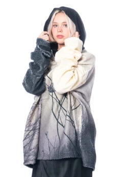 BARBARA BOLOGNA, Wattierter Oversize Kapuzenpullover Mit Print -Kleider Geschaft pile 101 os 9