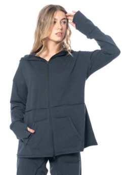 PLUSLAVIE PLÜ, Hoodie Mit Reißverschluss Und Gefalteter Rückseite PLEATED HOODIE -Kleider Geschaft pleated hoodie 2026 2
