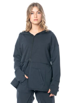 PLUSLAVIE PLÜ, Hoodie Mit Reißverschluss Und Gefalteter Rückseite PLEATED HOODIE -Kleider Geschaft pleated hoodie 2026 5